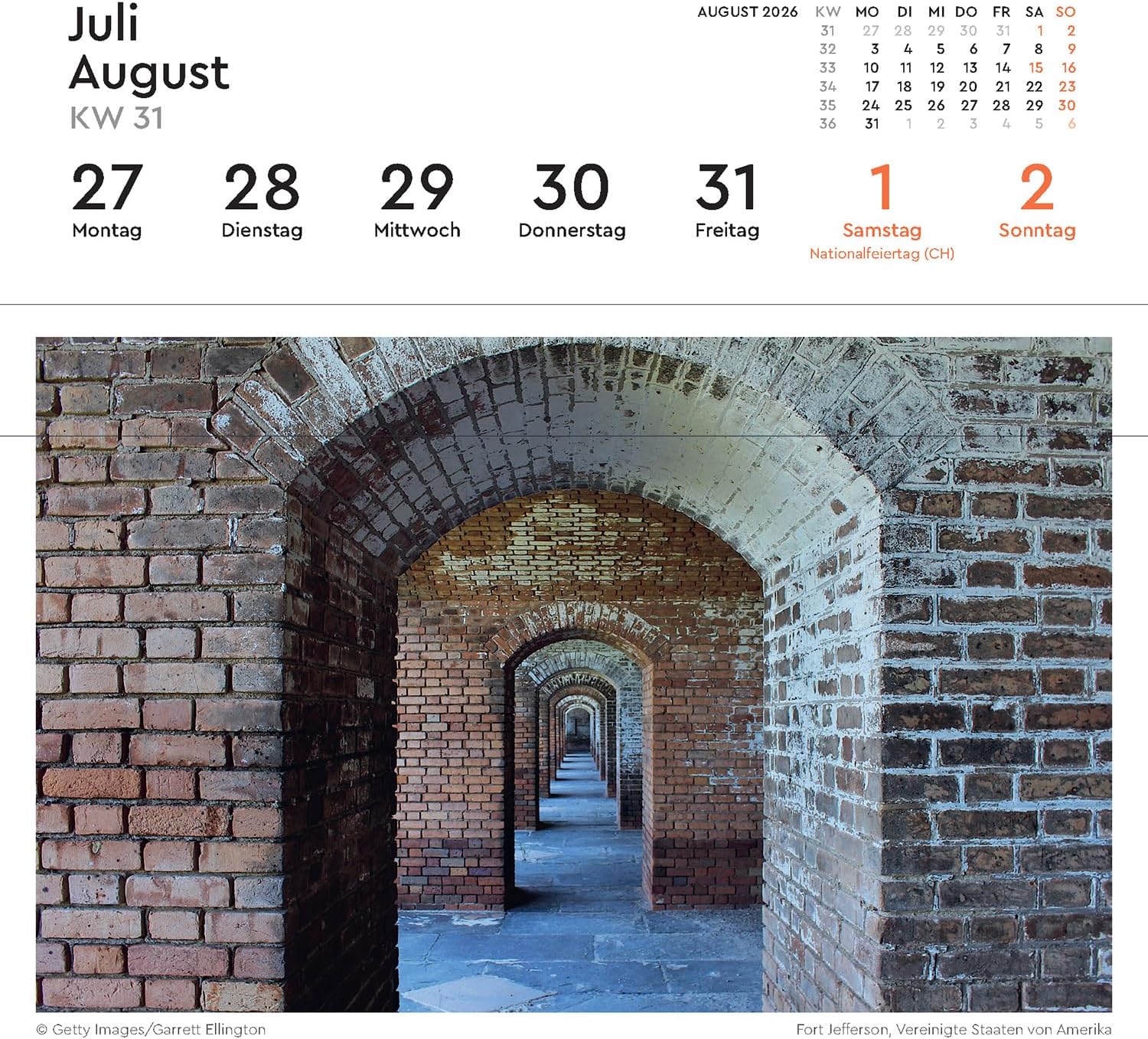 Detalle 1 de KUNTH Postkartenkalender 2026 – Hochwertiger Tischkalender mit 53 Postkarten (auch zum Aufhängen)