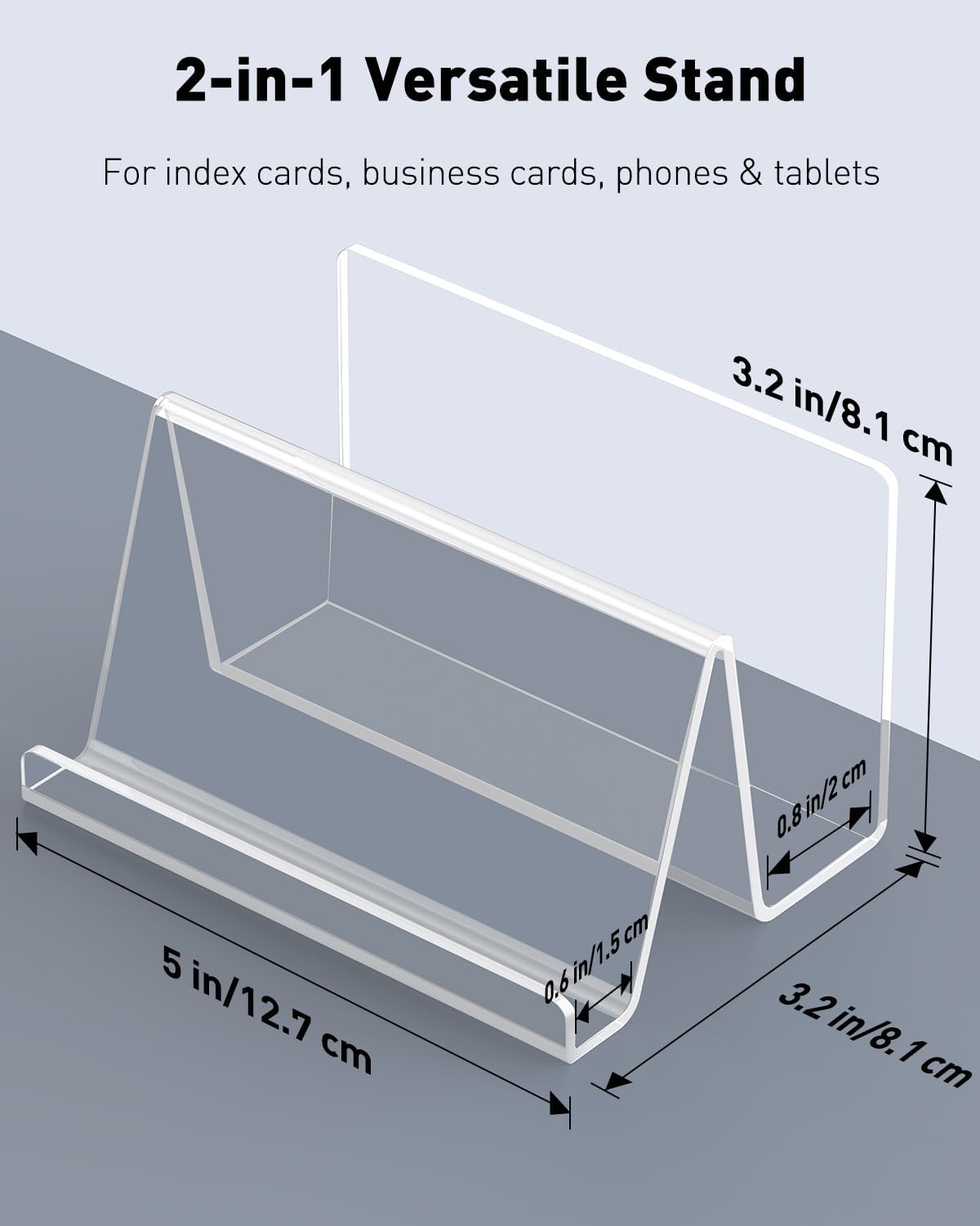 Thumbnail 4 de Uniclife lot de 2 porte-fiches en acrylique transparent (7,6 x 12,7 cm) pour cartes de visite