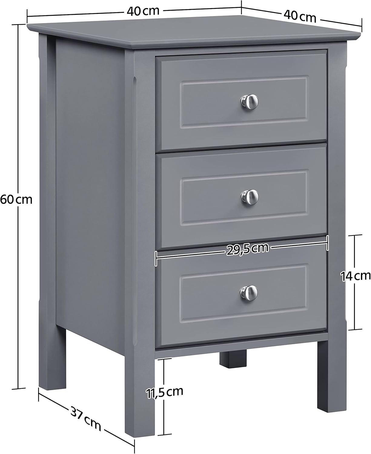 Detalle de Yaheetech Comodino con 3 Cassetti: stile moderno e organizzazione pratica per camera e soggiorno