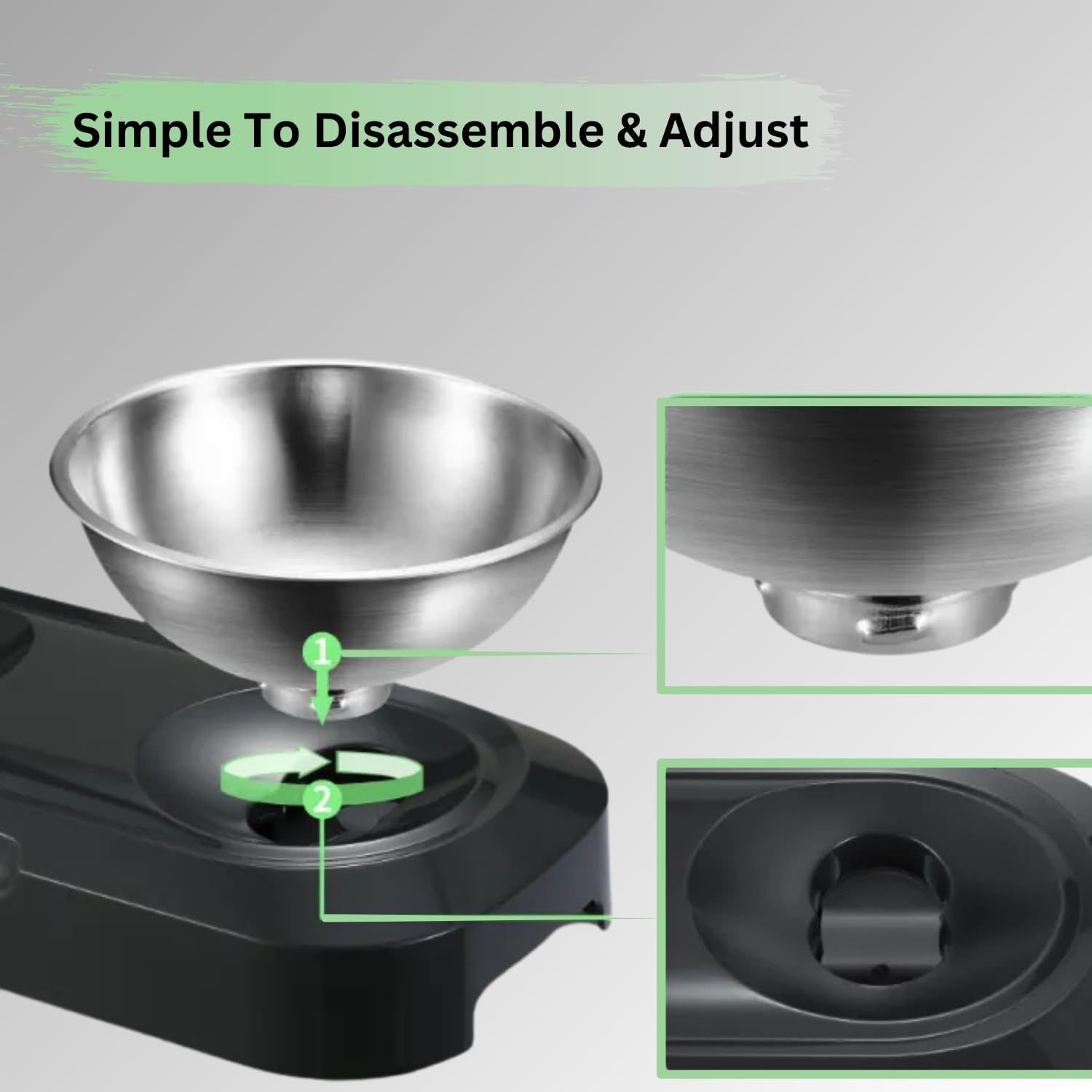 Thumbnail 5 de H&A PETCARE Raised Cat Bowl with Stand – 0° and 15° Tilted Dual Bowls Set