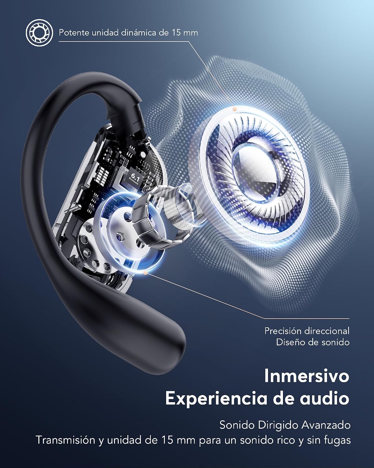 Thumbnail 6 de MOZC Auriculares inalámbricos Bluetooth con traducción en tiempo real: 198 idiomas, 60 h de batería y Bluetooth 6.1