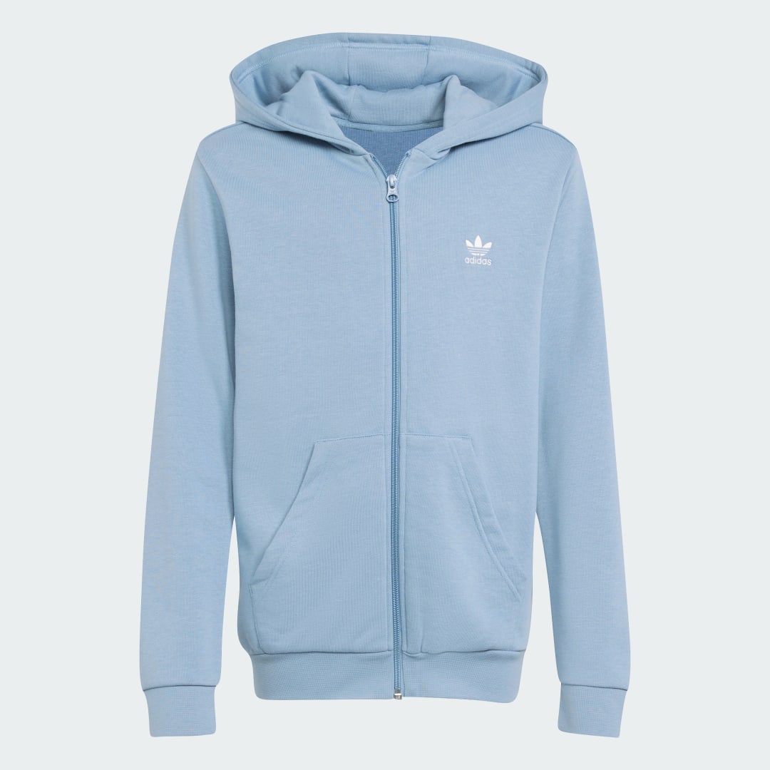 Detalle 2 de Adidas Chaqueta con capucha para adolescentes – azul