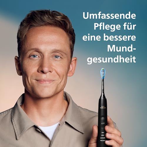 Detalle de Philips Sonicare DiamondClean 9000 (HX9911/09) – Schallzahnbürste mit App, Drucksensor und Ladeglas