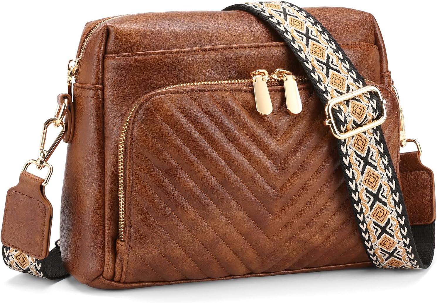 Detalle de GAEKEAO Vegan Leather Crossbody Bag with RFID Wallet Pocket – Small Shoulder Bag for Women