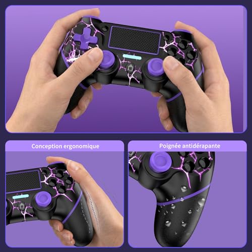Thumbnail 5 de Manette PS4 sans fil Reddening – modèle violet avec moteurs de mouvement, audio et LED
