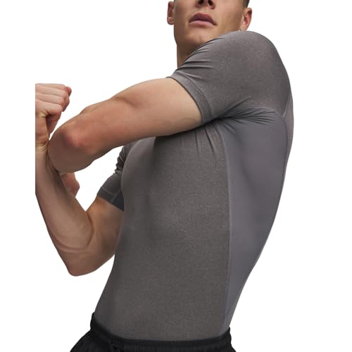 Thumbnail 14 de Under Armour HeatGear Compression Shirt pour hommes – Carbon Heather/Black (XS)