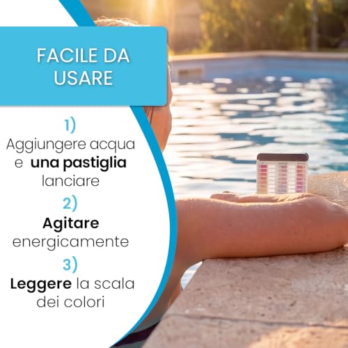 Thumbnail 6 de SMARDY Kit Test Piscina pH/Cloro Libero/Bromo, 60 Pastiglie Rapide