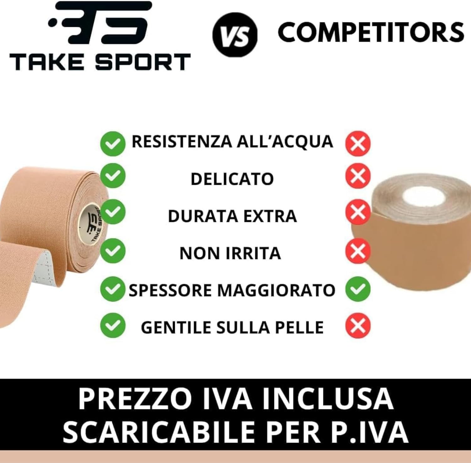 Thumbnail 5 de TAKE SPORT Kinesio Gentle : bande kinésiologique 5 x 5 m pour peaux sensibles