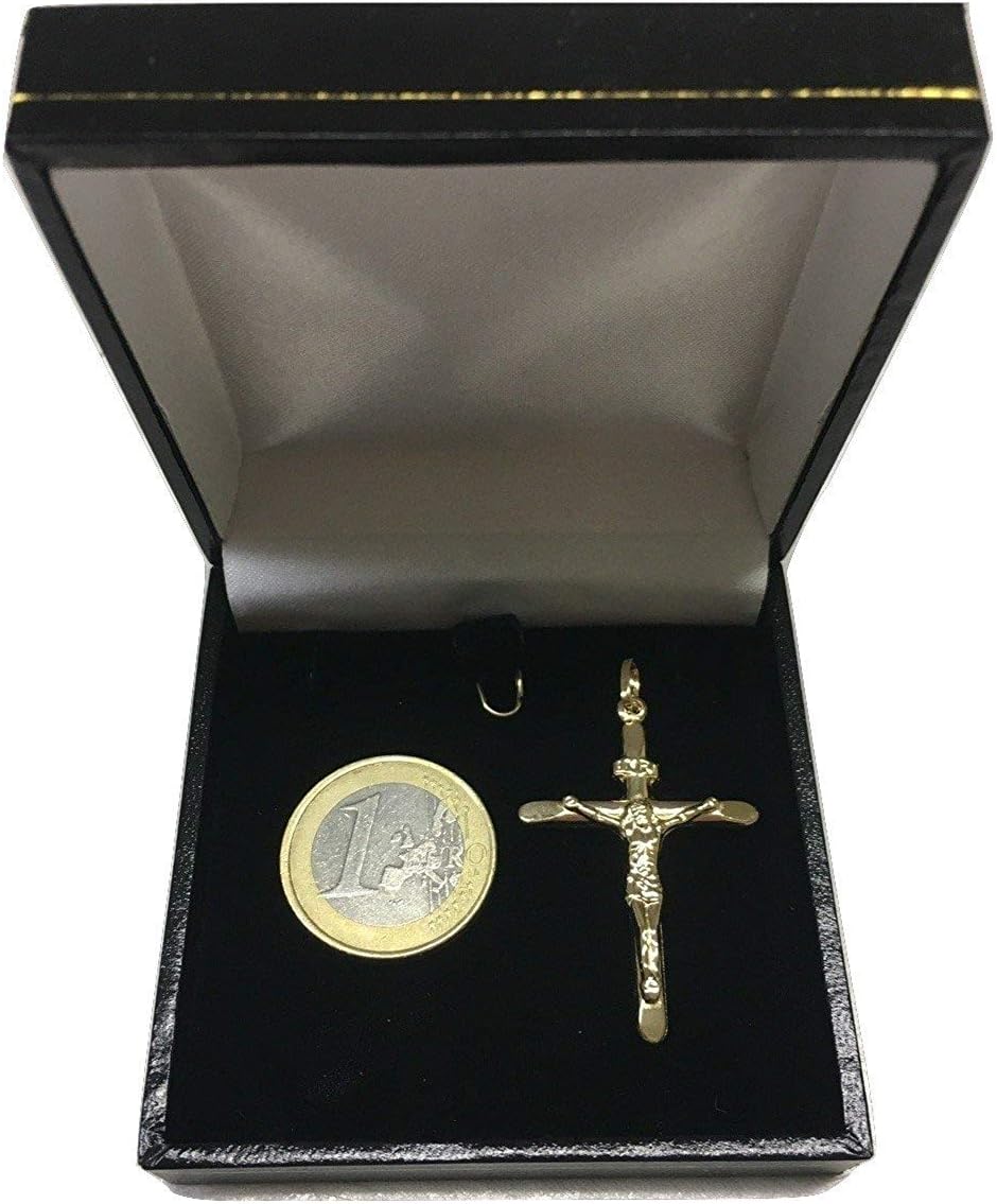 Detalle 2 de Ciondolo a croce con Gesù in oro giallo 750 (18 carati) – 39×26 mm, unisex, 2,40 g
