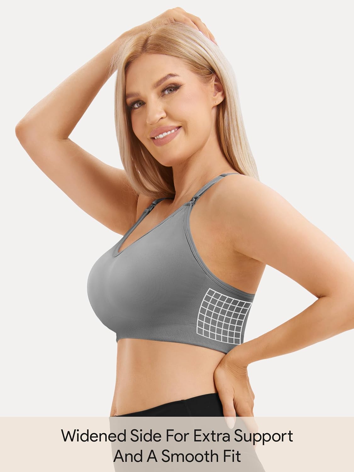 Detalle 2 de HBselect Sport Schwangerschafts Still BH – nahtlos, bügel- und schlankes Cross-Back Design