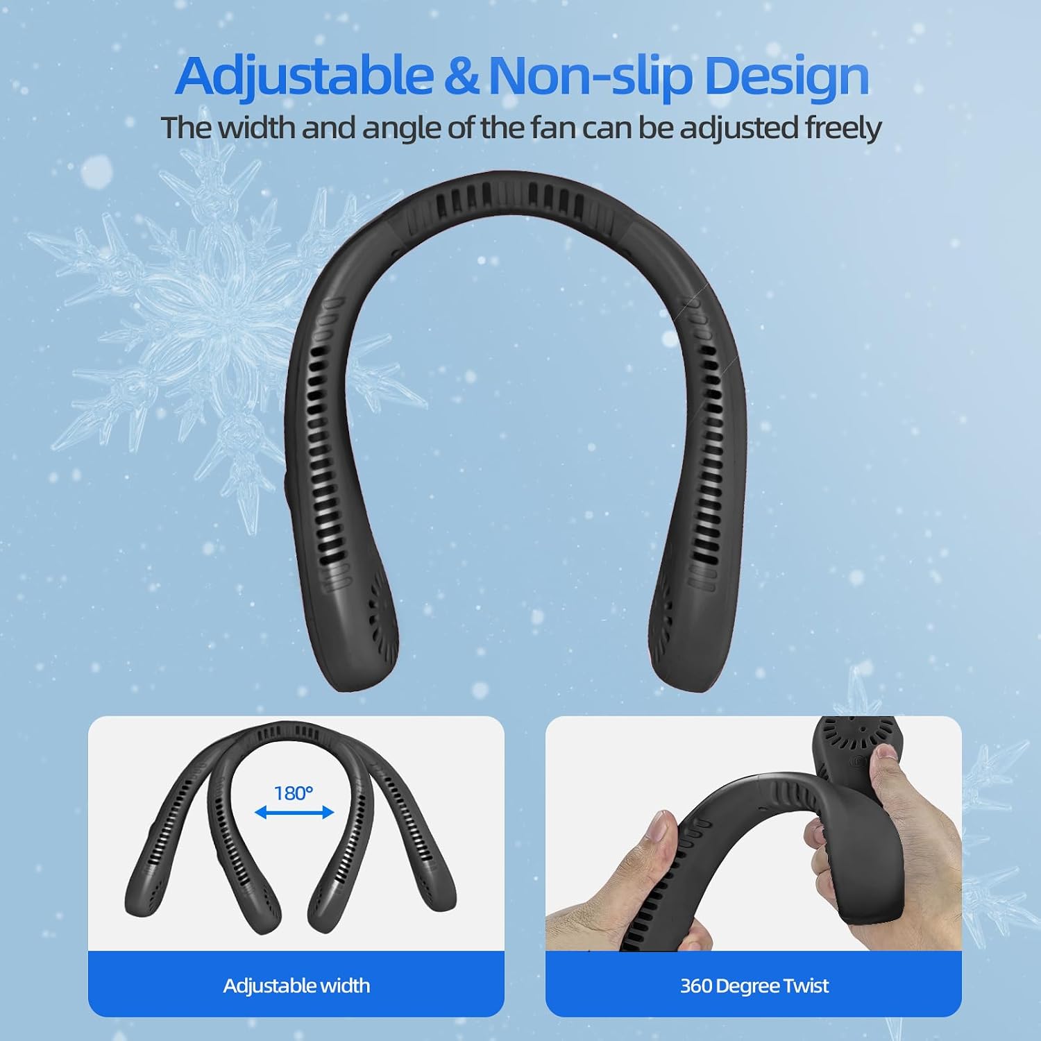 Detalle de Jsdoin Portable Neck Fan 3000mAh