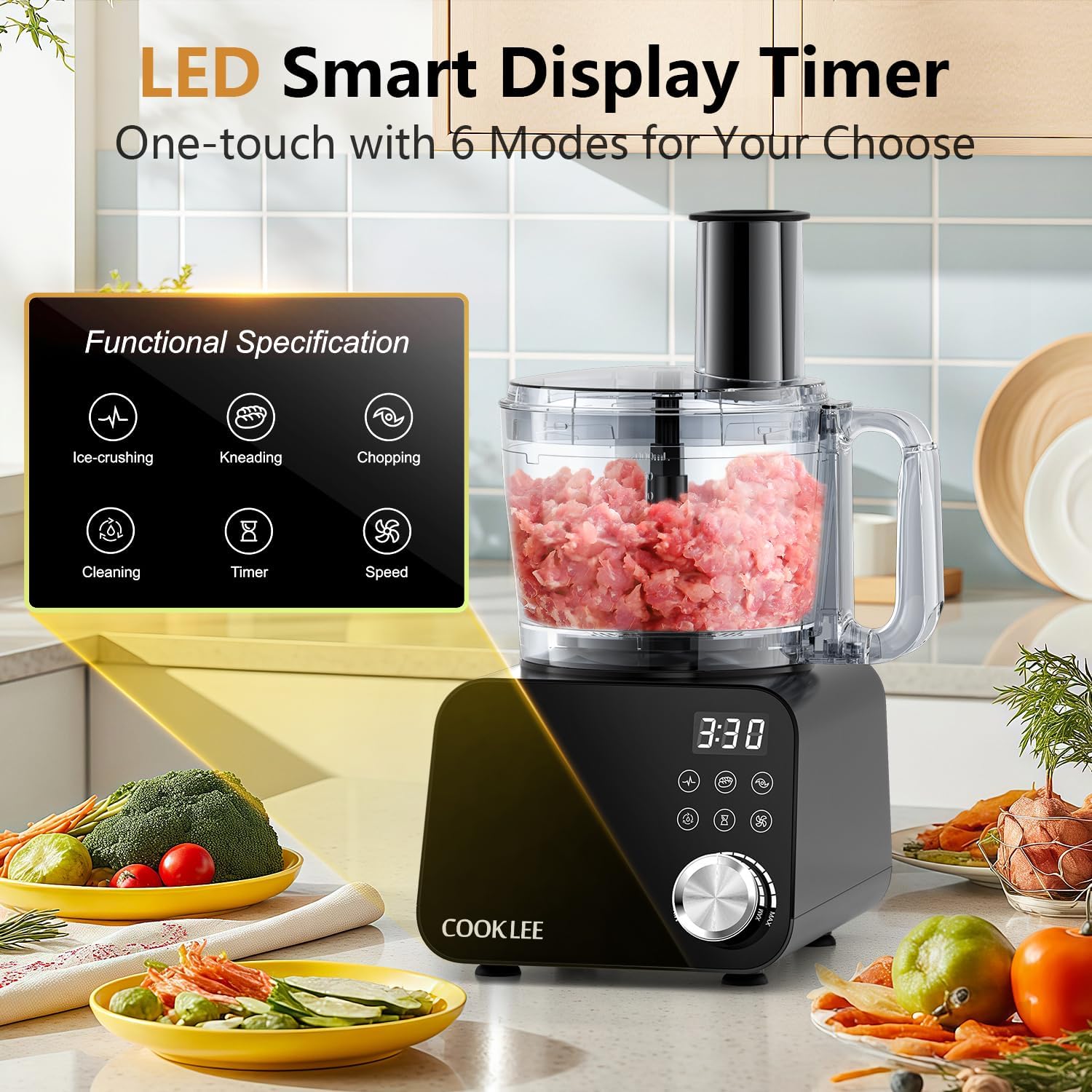 Detalle de COOKLEE Food Processor 600W, 6 Functions ⚙