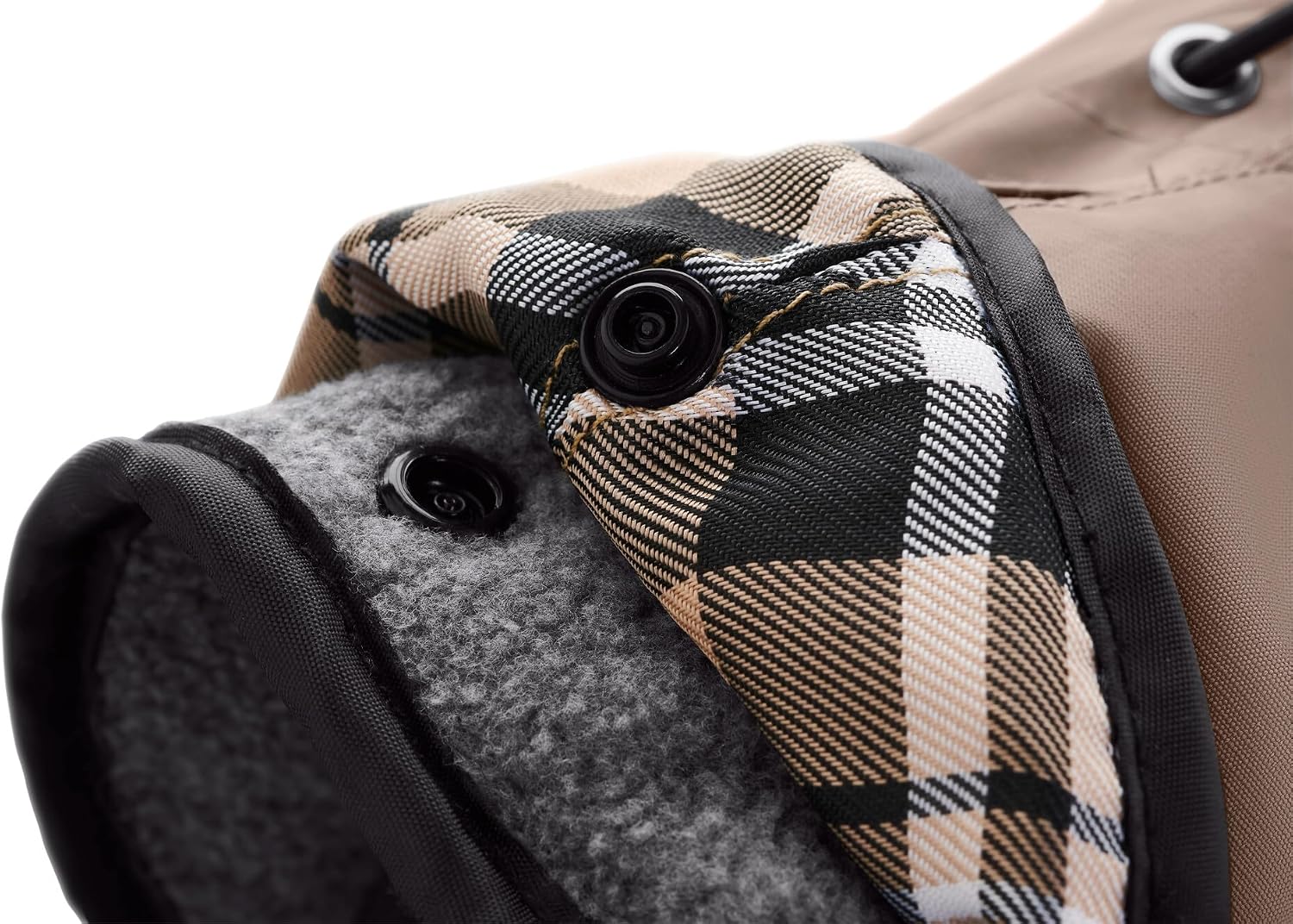 Detalle de Hunter Hundemantel Uppsala 2in1 – Taupe, Größe 47,5