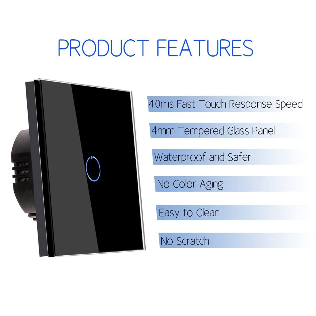 Thumbnail 3 de CNBINGO Touch Light Switch 1‑Way 240V