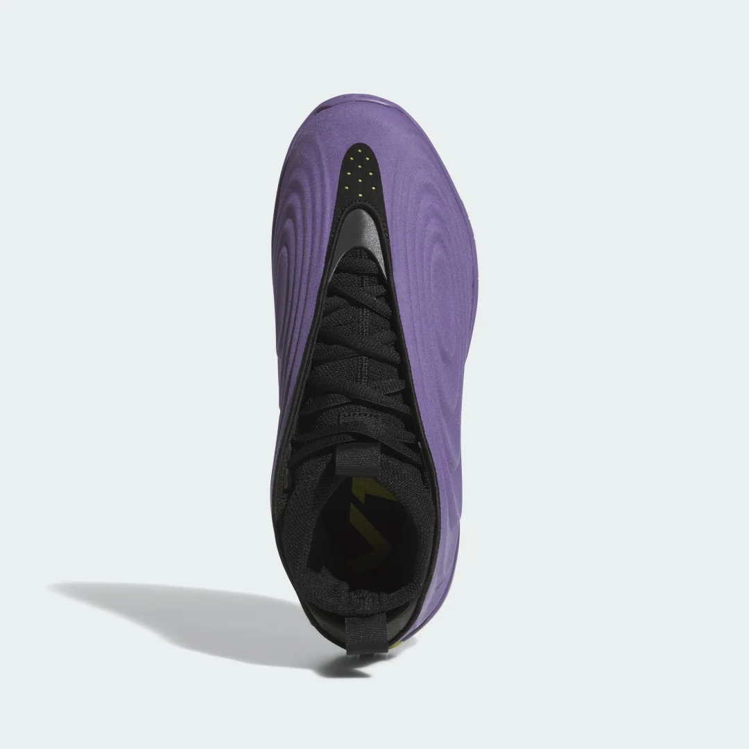 Detalle de Adidas Harden Volume 10: zapatilla violeta para jugadores que priorizan agilidad