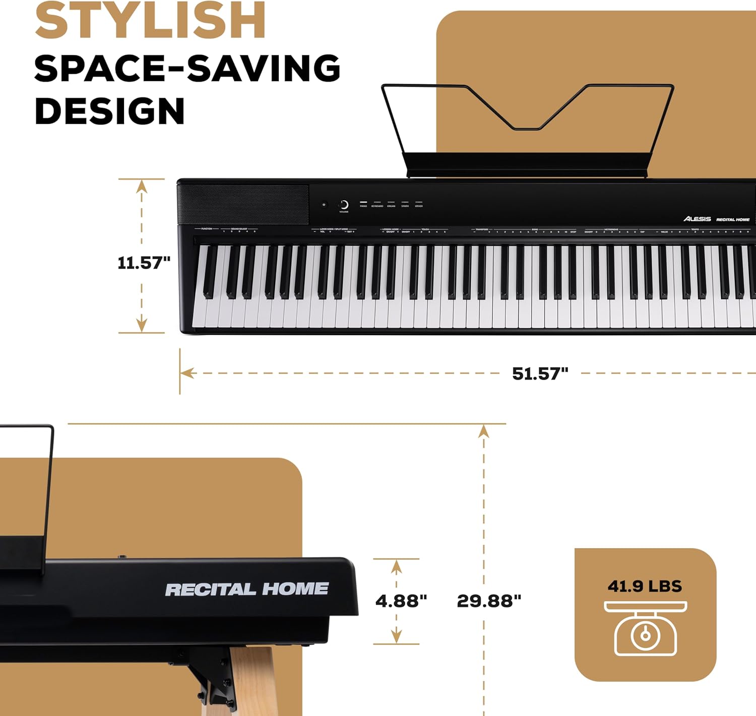 Thumbnail 6 de Alesis Recital Home RECITALHOMEBLK Digital Piano with 88 Weighted Keys