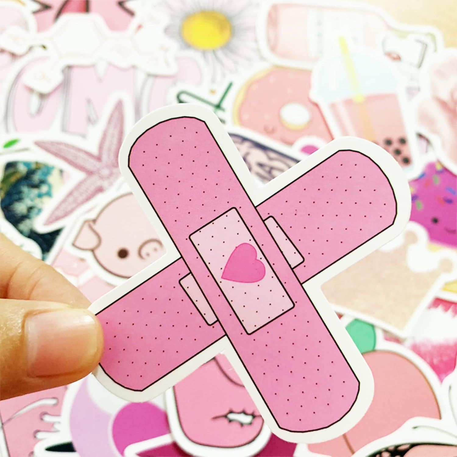 Detalle de Stickers Aesthetic Pack 100 Sheets Cute VSCO Neon Girls – Waterproof Vinyl Decals