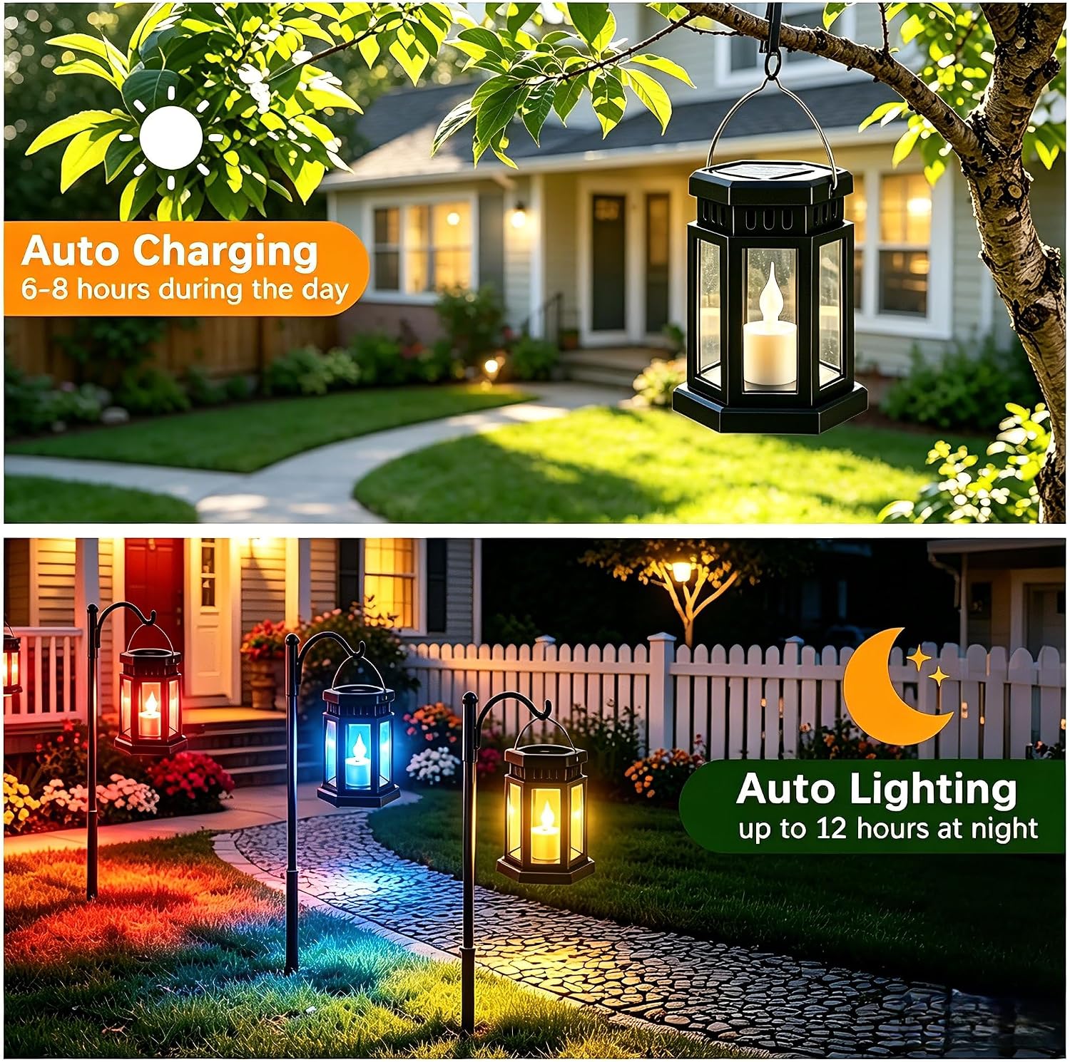 Thumbnail 4 de Outdoor Solar Lanterns with RGB Lighting