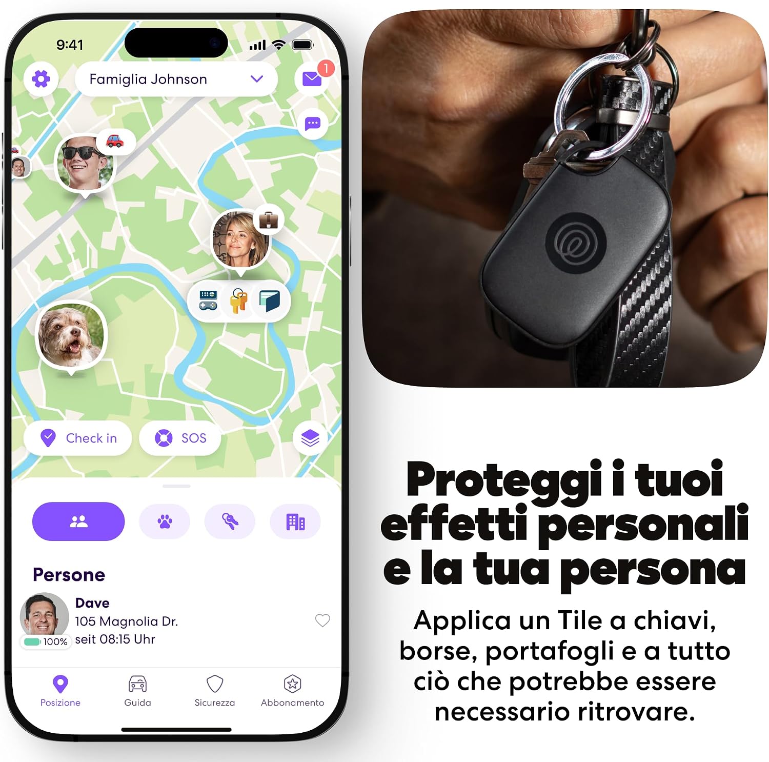 Detalle de Tile by Life360 Pro - Localizzatore Bluetooth per chiavi, borse e oggetti, con SOS e integrazione Life360