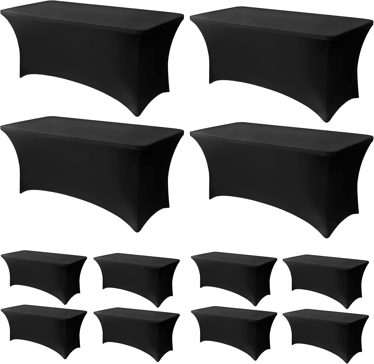 Thumbnail 5 de Lemict Rectangle Tablecloth 60" x 84" (Black) – Washable, Wrinkle-Free, 6 Pack