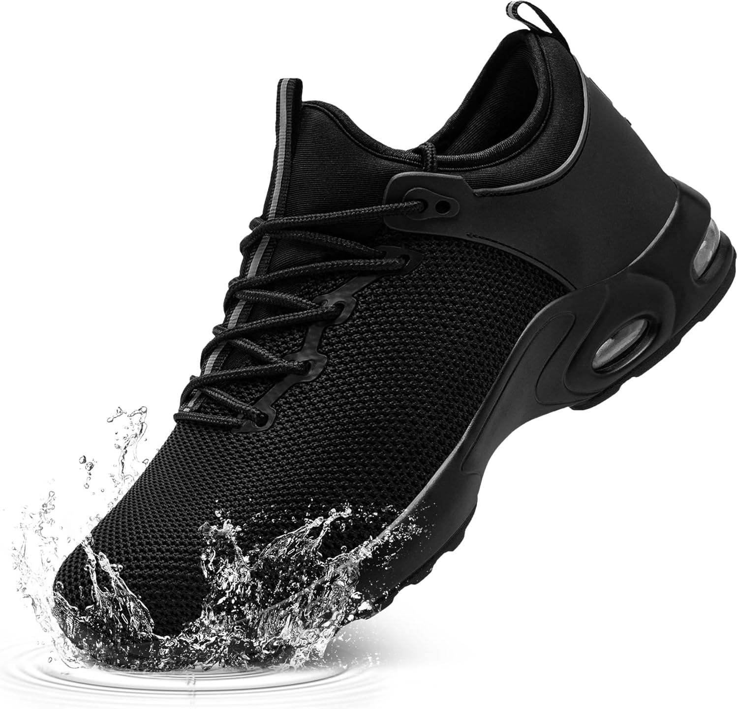 Detalle de LARNMERN Waterproof Safety Trainers with Steel Toe Cap – Cushioned Slip-On Work Shoes