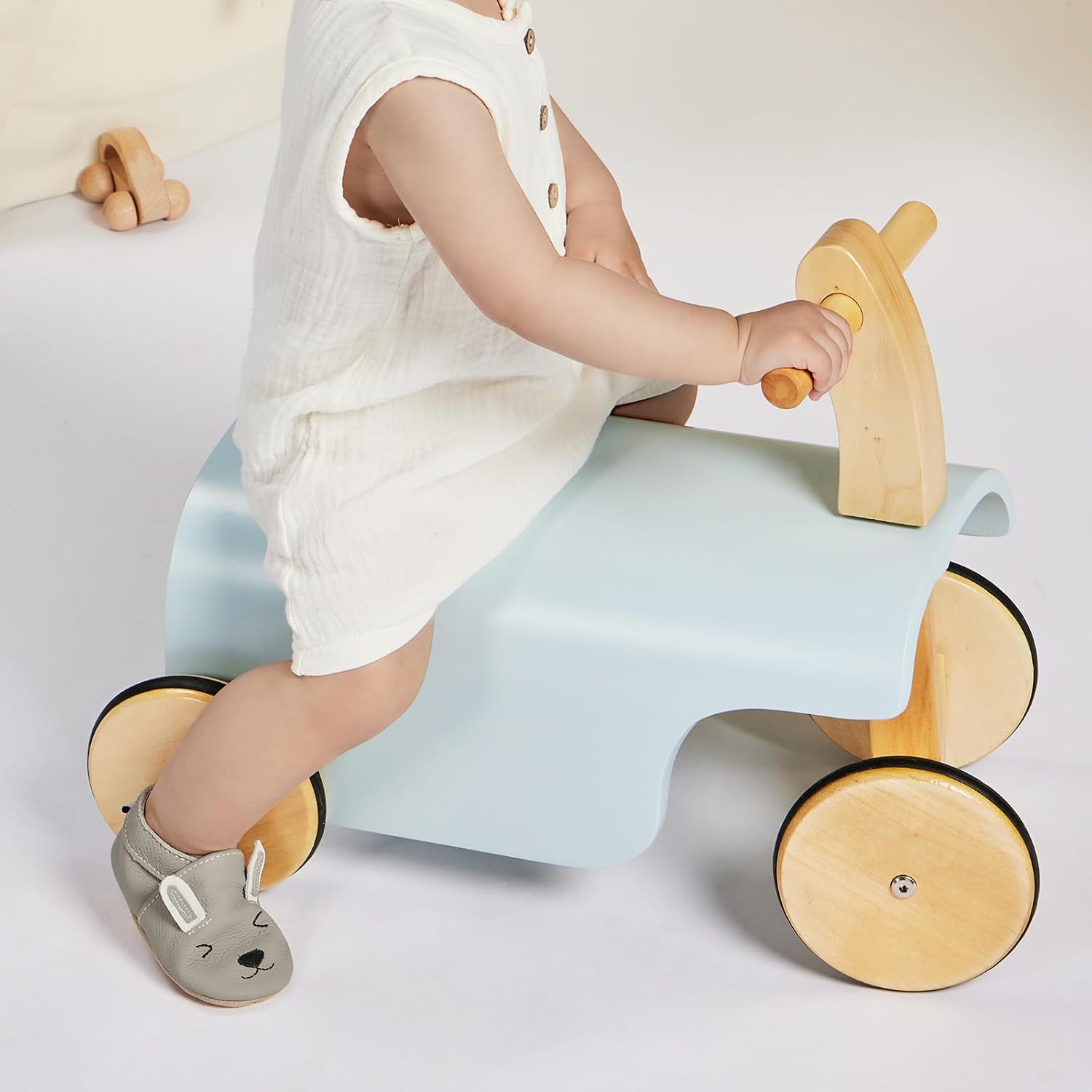 Detalle de IceUnicorn Krabbelschuhe Baby Lauflernschuhe – weiches Leder, rutschfeste Sohle