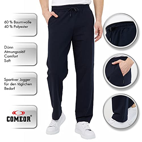 Detalle 2 de COMEOR Pantalon de Jogging pour Homme – Survêtement en coton 60/40 Bleu L