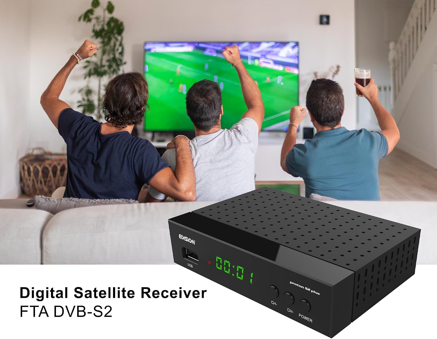 Detalle 2 de EDISION Proton S2 Plus Satellitenreceiver Full HD