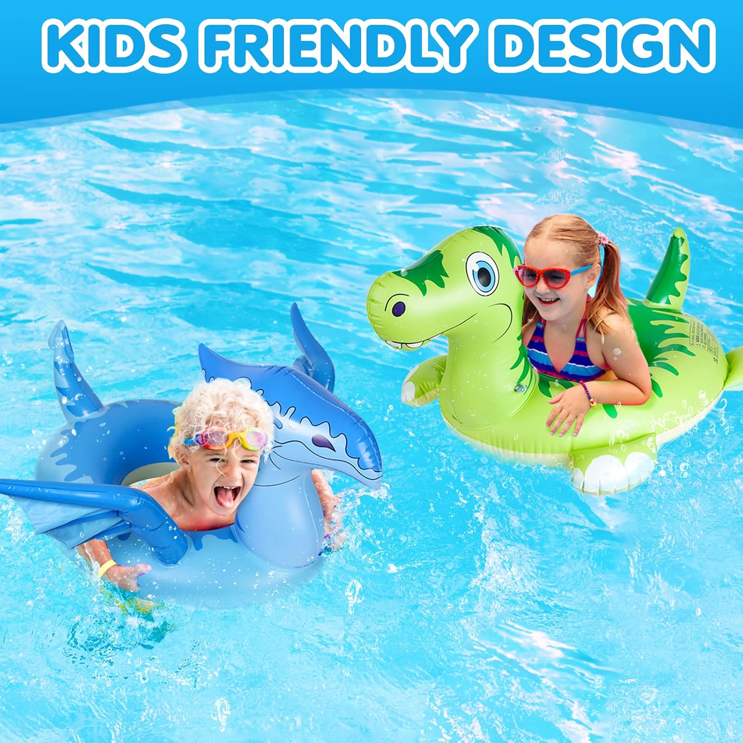 Thumbnail 4 de Yellcetoy Dinosaur Pool Inflatable for Kids – Durable Swim Ring with Tail Sounds