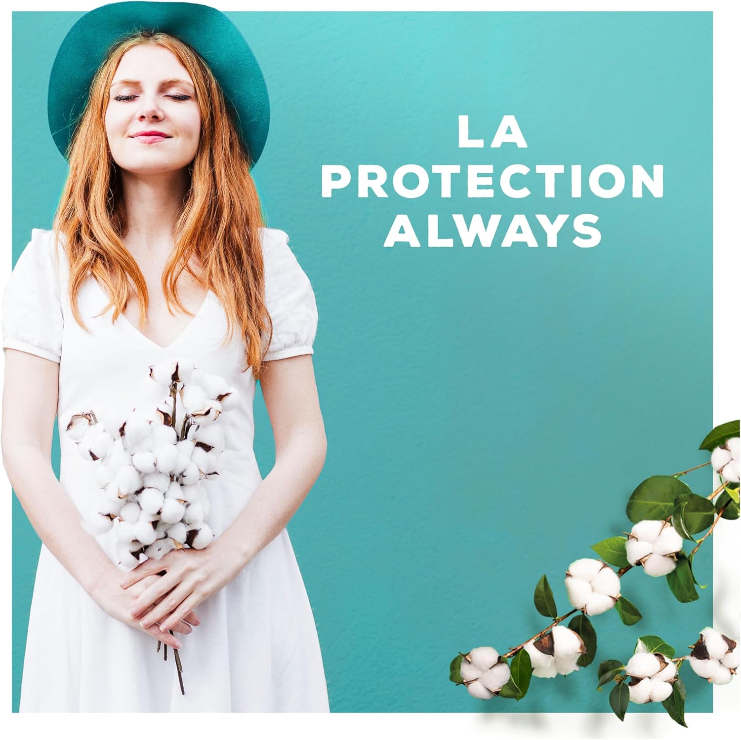 Thumbnail 2 de Serviettes Always Cotton Protection Normal avec ailettes : voile supérieur en coton biologique
