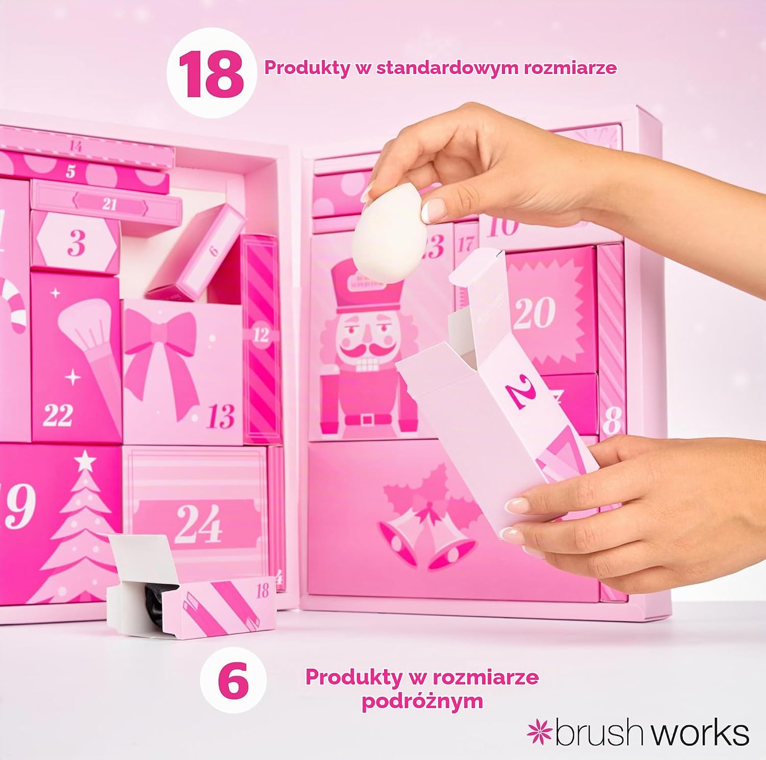 Detalle de Brushworks Beauty 2026 – kalendarz adwentowy z 24 akcesoriami beauty