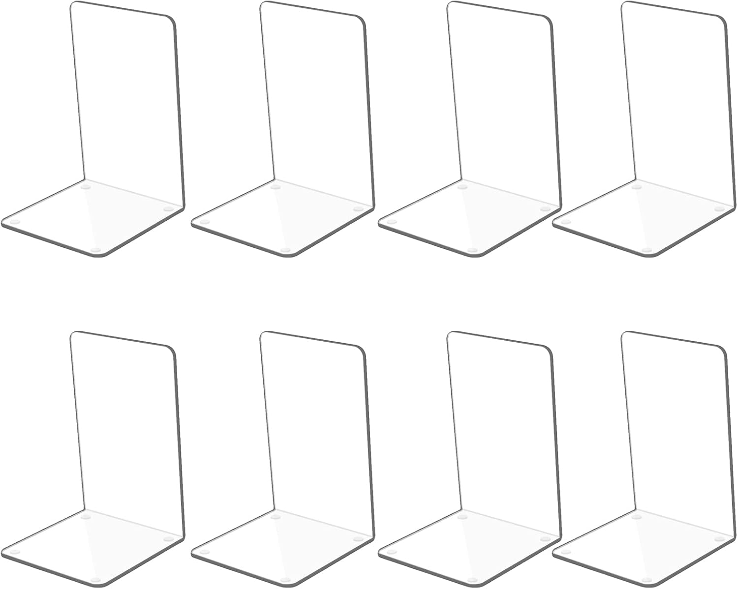 Thumbnail 6 de Kioneer 3 Pairs Acrylic Bookends – Large Clear, Non-Slip Desk Organisers