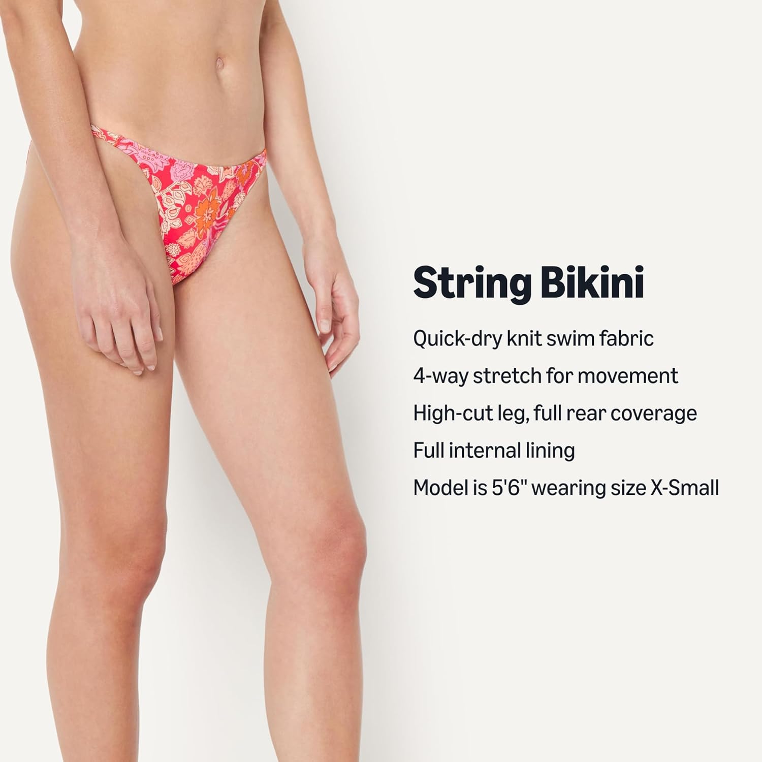 Thumbnail 2 de Amazon Essentials Women’s No-Tie String Swim Bikini Bottom (Low-Rise, Swim Stretch)