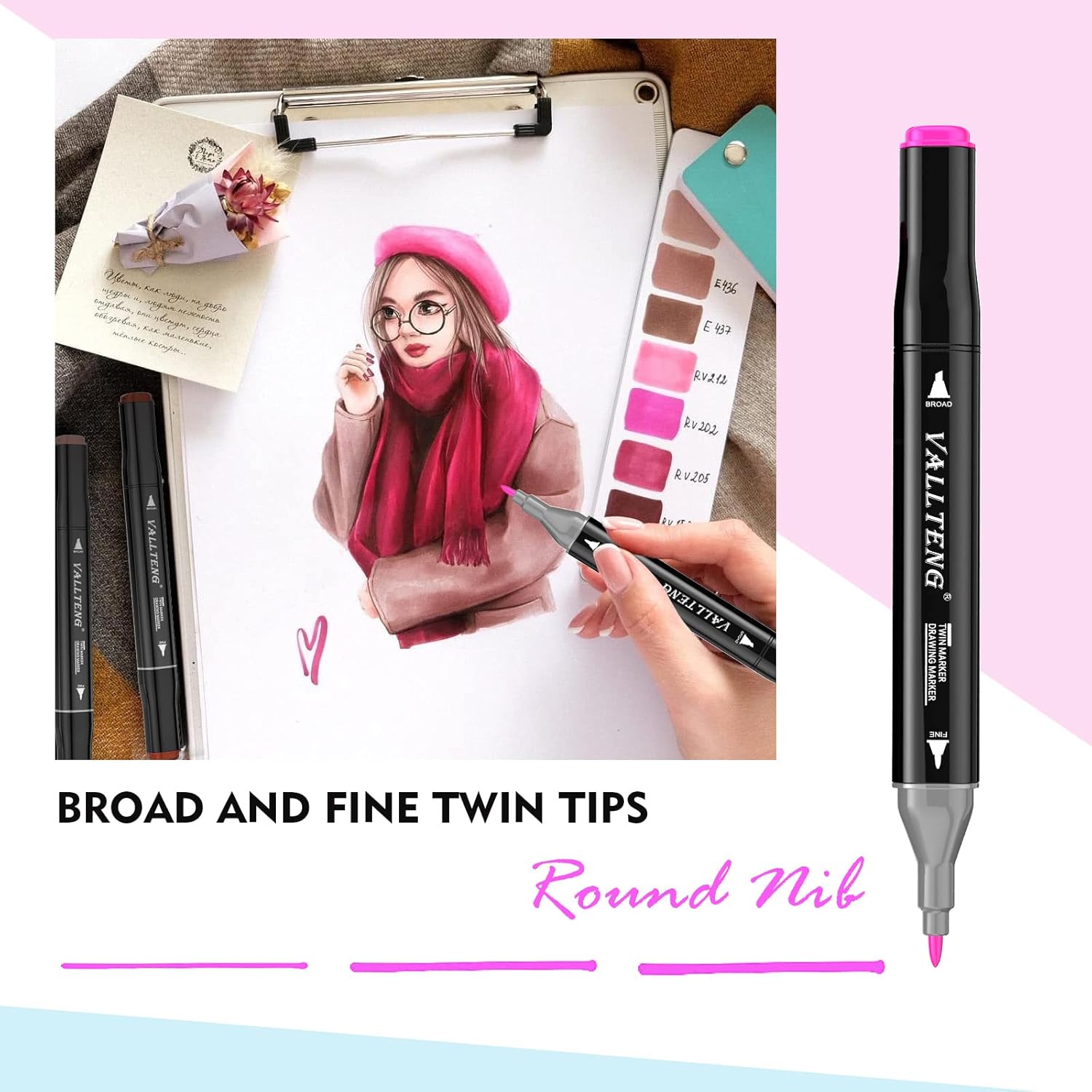 Thumbnail 2 de Vallteng Graphic Marker Pen 40 colours