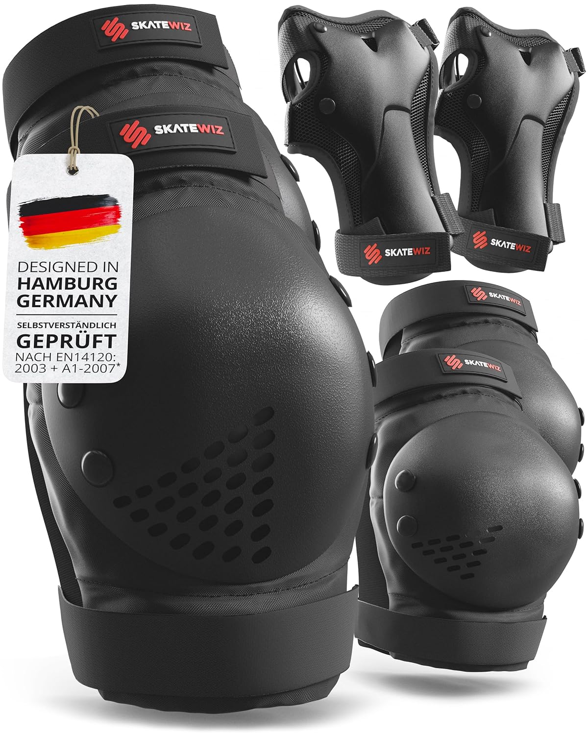 SKATEWIZ Schützer Inliner Erwachsene Größe L/XL Schwarz