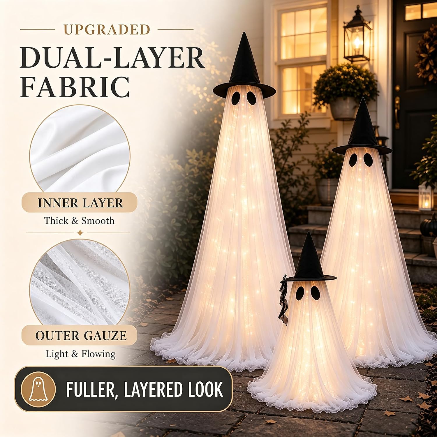 Detalle de Halloween Ghost Decorations, 3-Pack