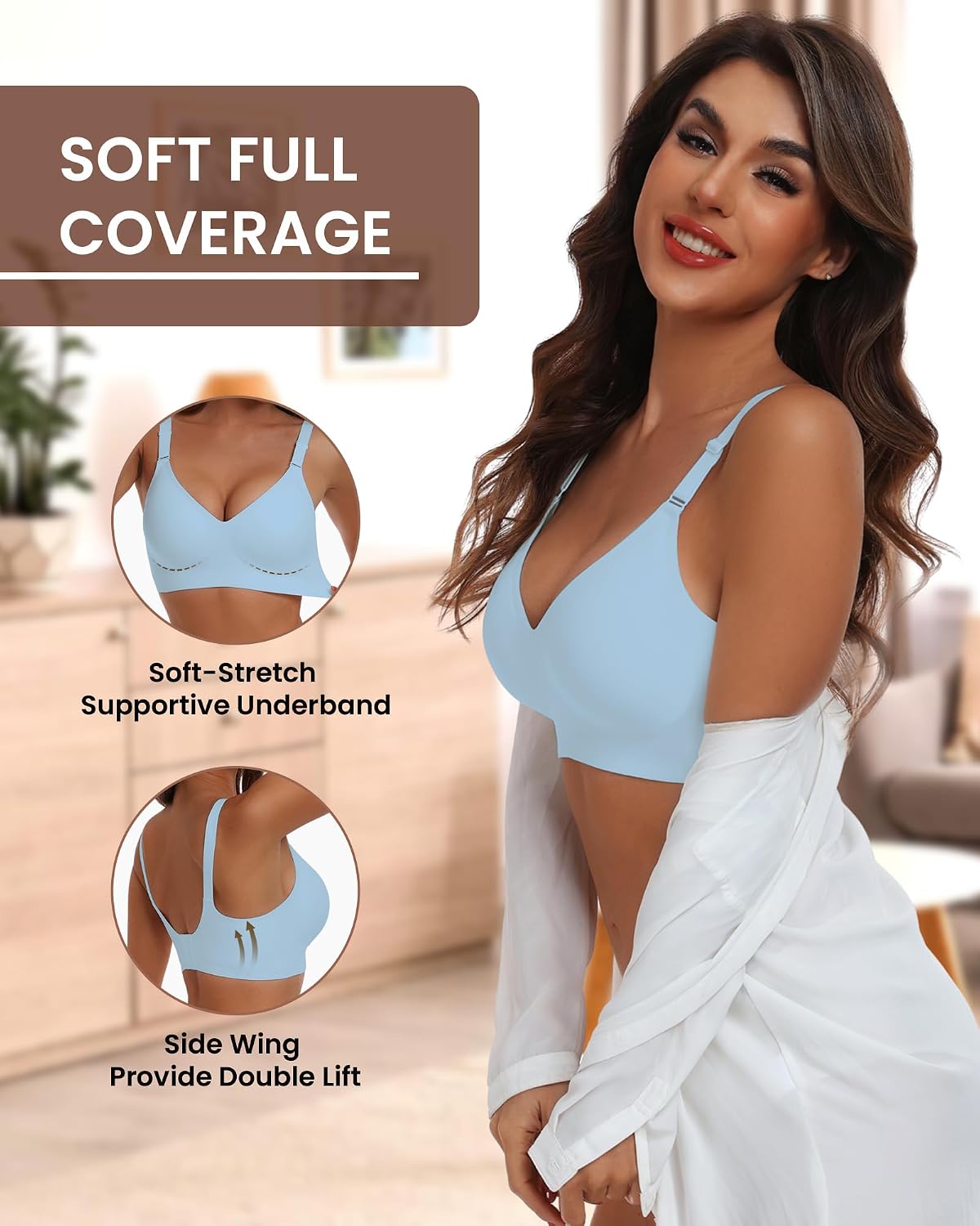 Detalle de HORISUN Seamless Bra, Wireless 4XL support