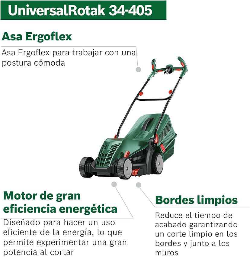 Detalle 2 de Bosch UniversalRotak 34-405 cortacésped 1.300 W 🎍