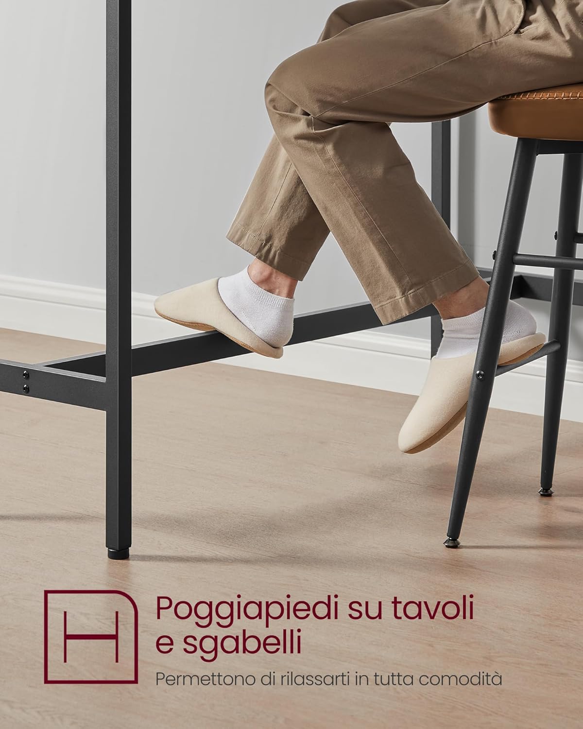 Thumbnail 4 de VASAGLE Tavolo Alto con Set di 2 Sgabelli da Bar LBT218B02: stile industriale per colazioni rapide e momenti di relax