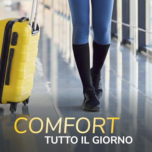 Detalle de Dr. Scholl’s Flight Socks: Calze a compressione graduata 14-17 mmHg (EU 40-44) per viaggi