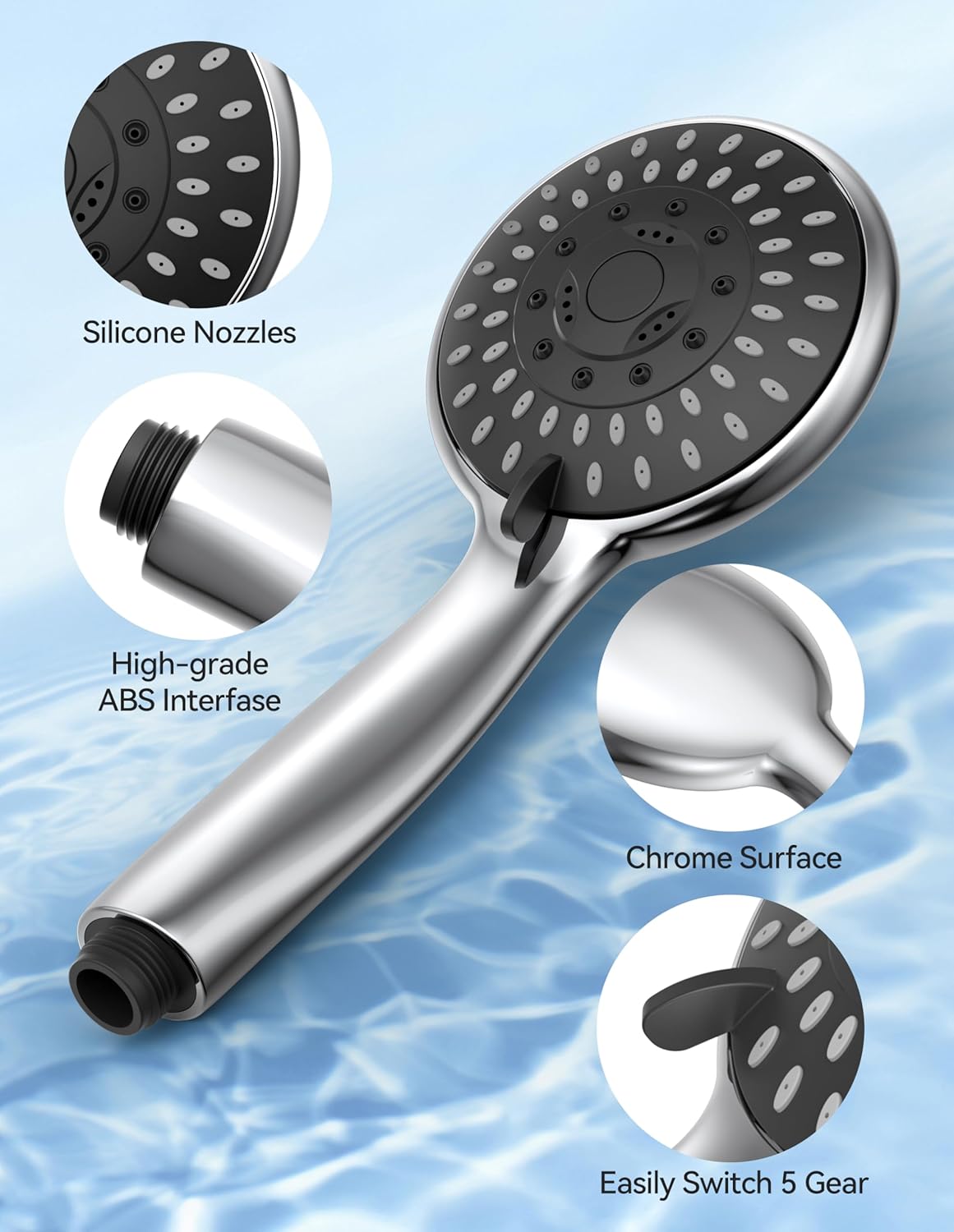 Detalle 1 de VOXON High Pressure Shower Head 5-Spray