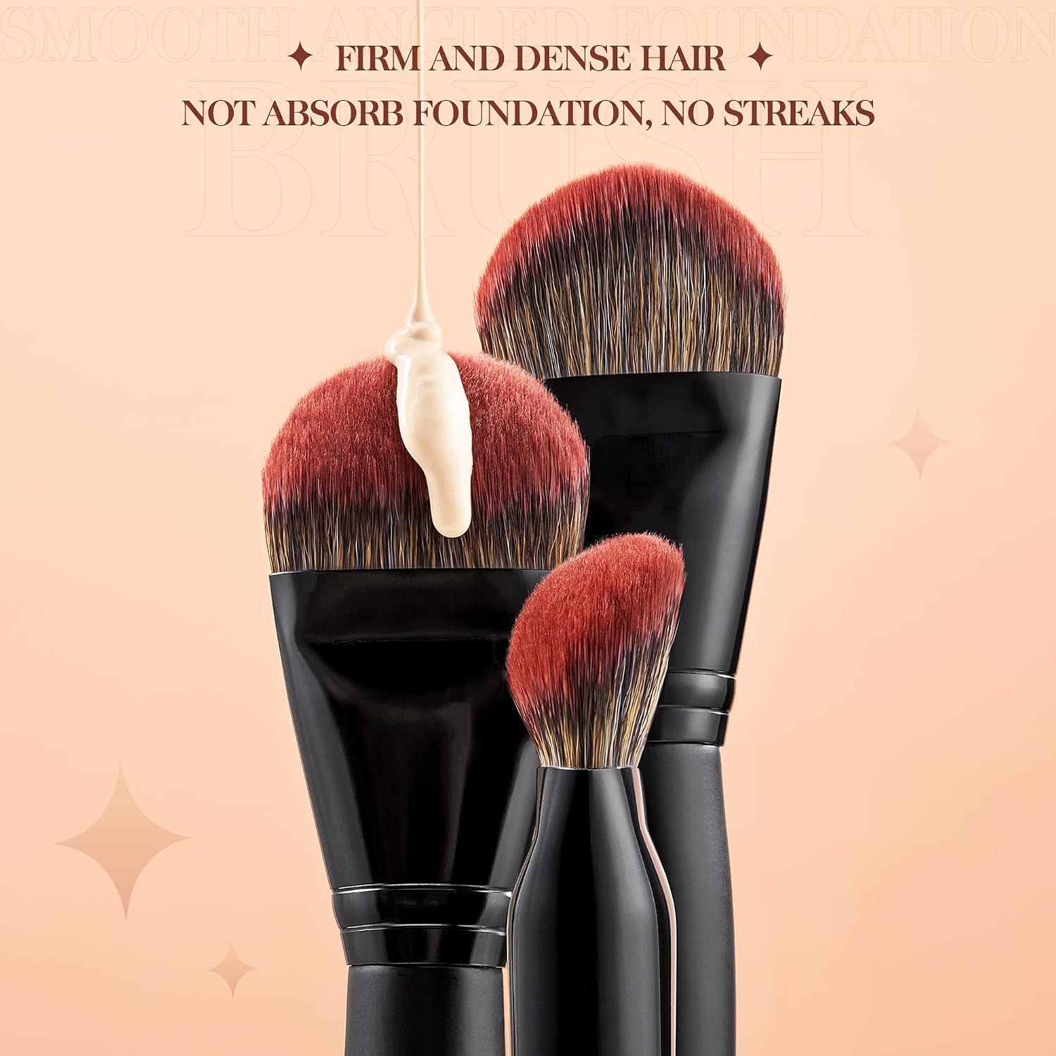 Thumbnail 2 de Jessup MUL02 schuine foundationkwast voor vloeibare make-up, met dichte nylon haren
