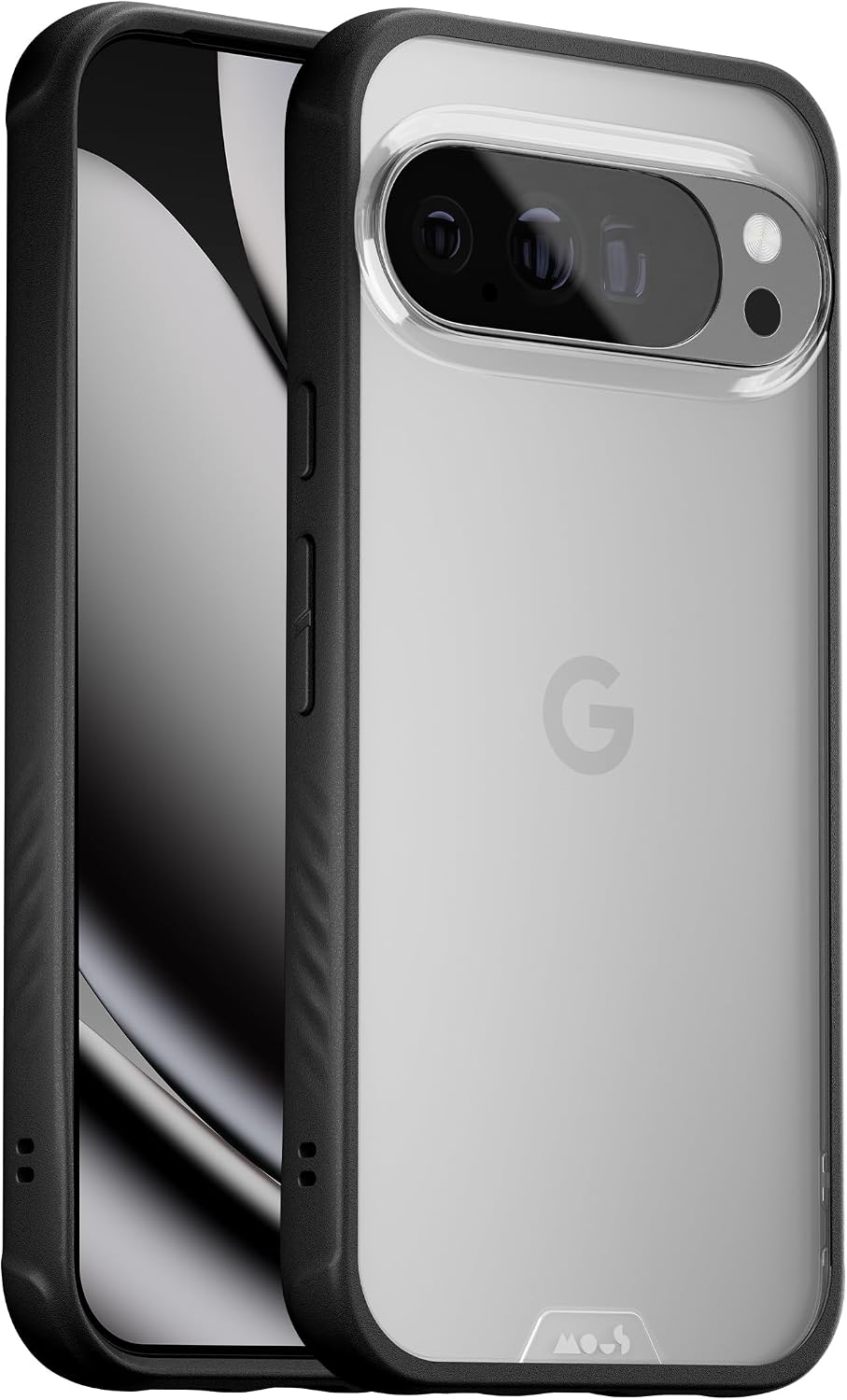 Detalle de Mous Clarity per Google Pixel 10 / 10 Pro (2025) con protezione anti-graffio e anti-ingiallimento