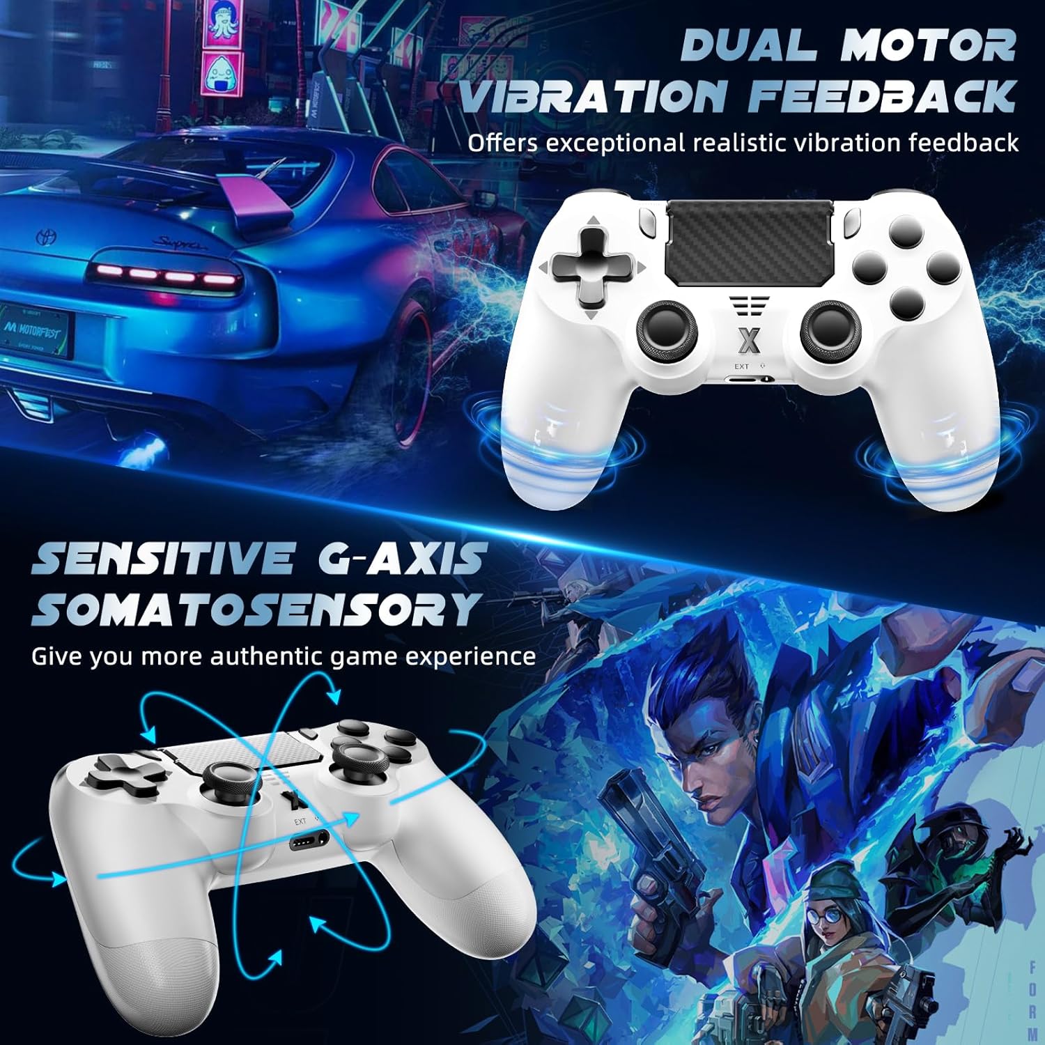 Detalle 2 de Glitfix Wireless Controller für PS4 Gamepad