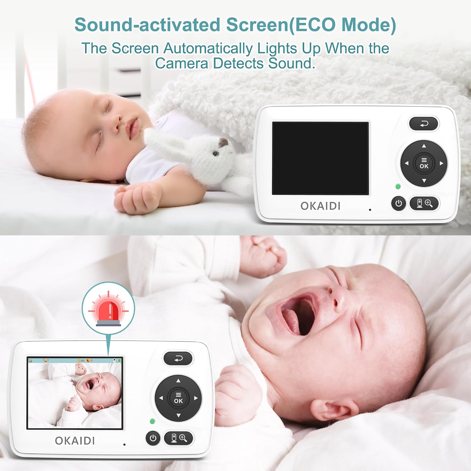 Thumbnail 6 de OKAIDI OD8021-2 Baby Monitor with Two Cameras, 2.4-Inch Screen and Night Vision
