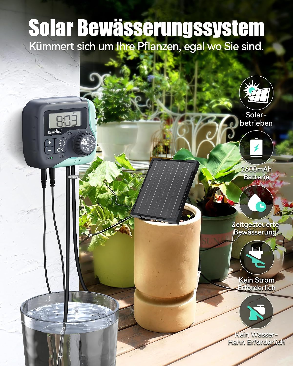 Detalle 1 de RAINPOINT Solar Bewässerungssystem