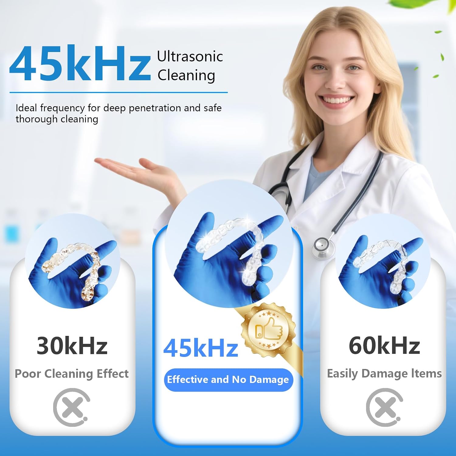 Thumbnail 6 de Dental Ultrasonic Retainer Cleaner Machine – 45kHz Cleaning Pod for Dentures, Aligners, and More