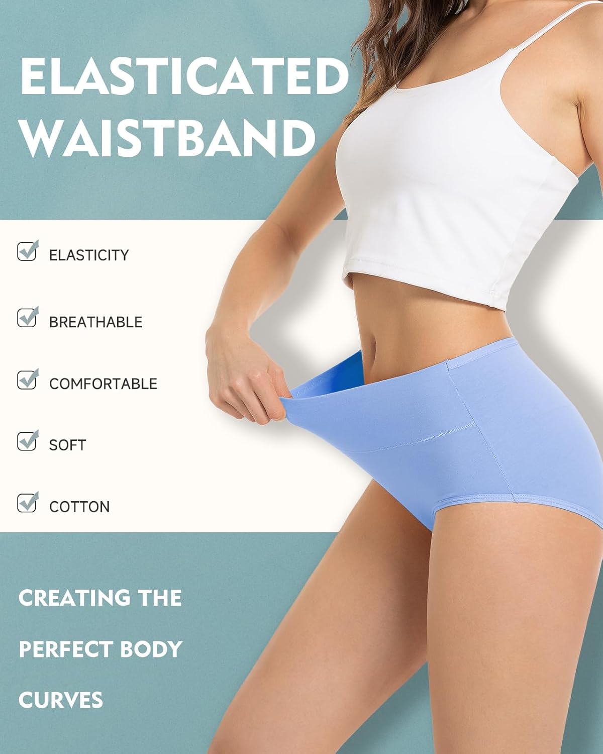 Thumbnail 1 de TANSTC Mutande Slip Donna Cotone Vita Alta – Pacco da 5, comfort quotidiano con vita alta