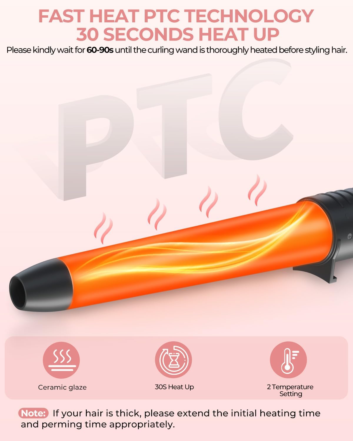 Detalle 1 de Ohuhu 5 in 1 Hair Curler Wand