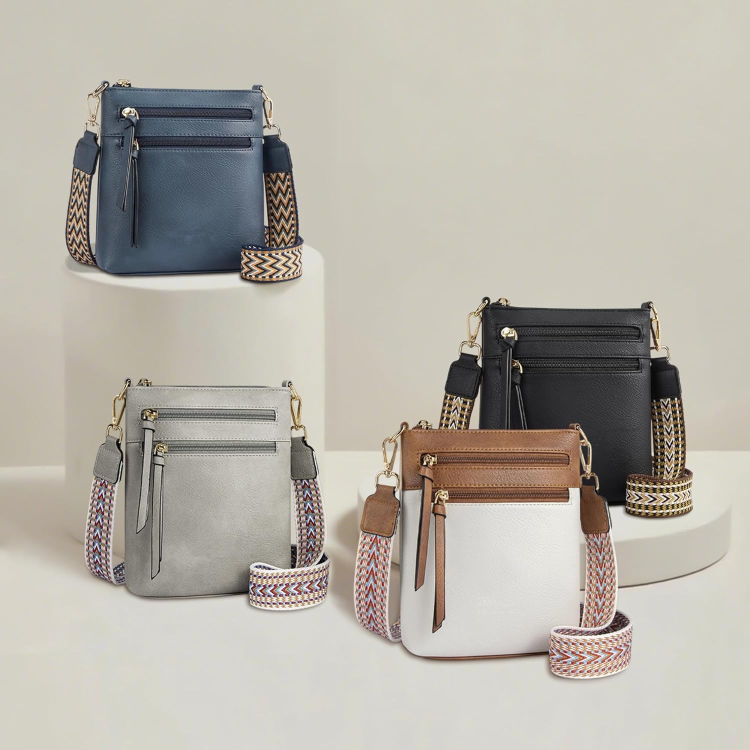 Thumbnail 6 de Mabecol Borsa a Tracolla Donna Piccola Crossbody con custodia telefono, cinturino regolabile e protezione RFID